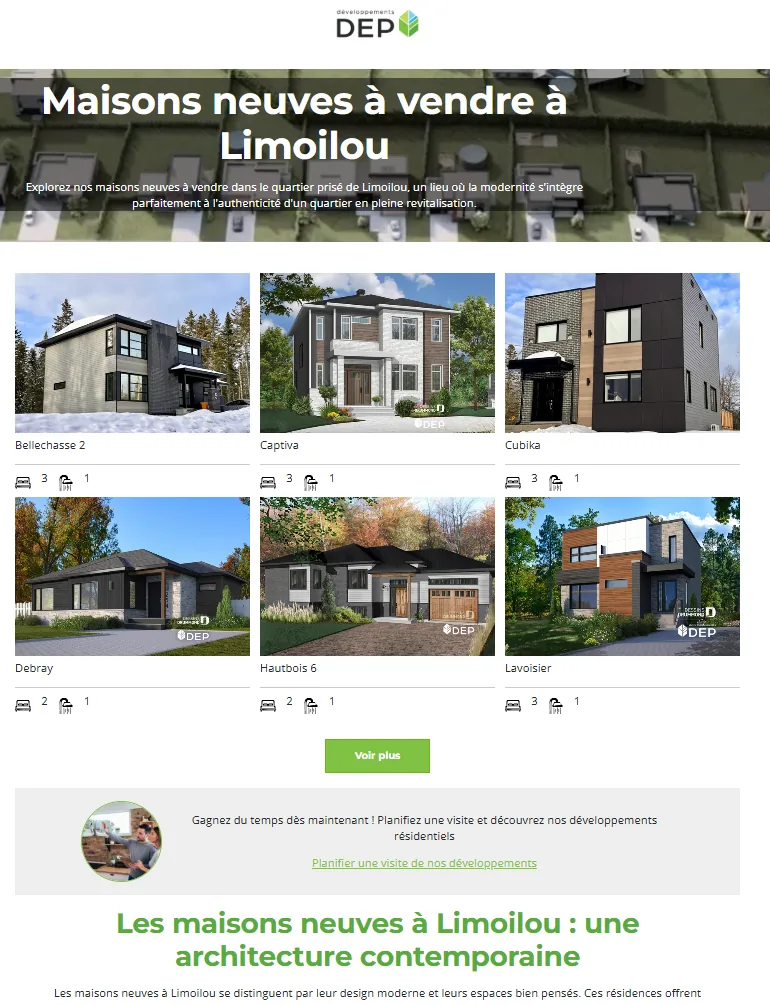 Développement DEP website