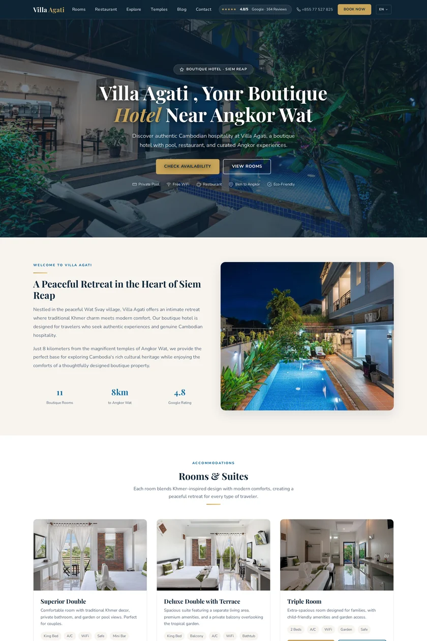 Site de l'hôtel Villa Agati, Siem Reap